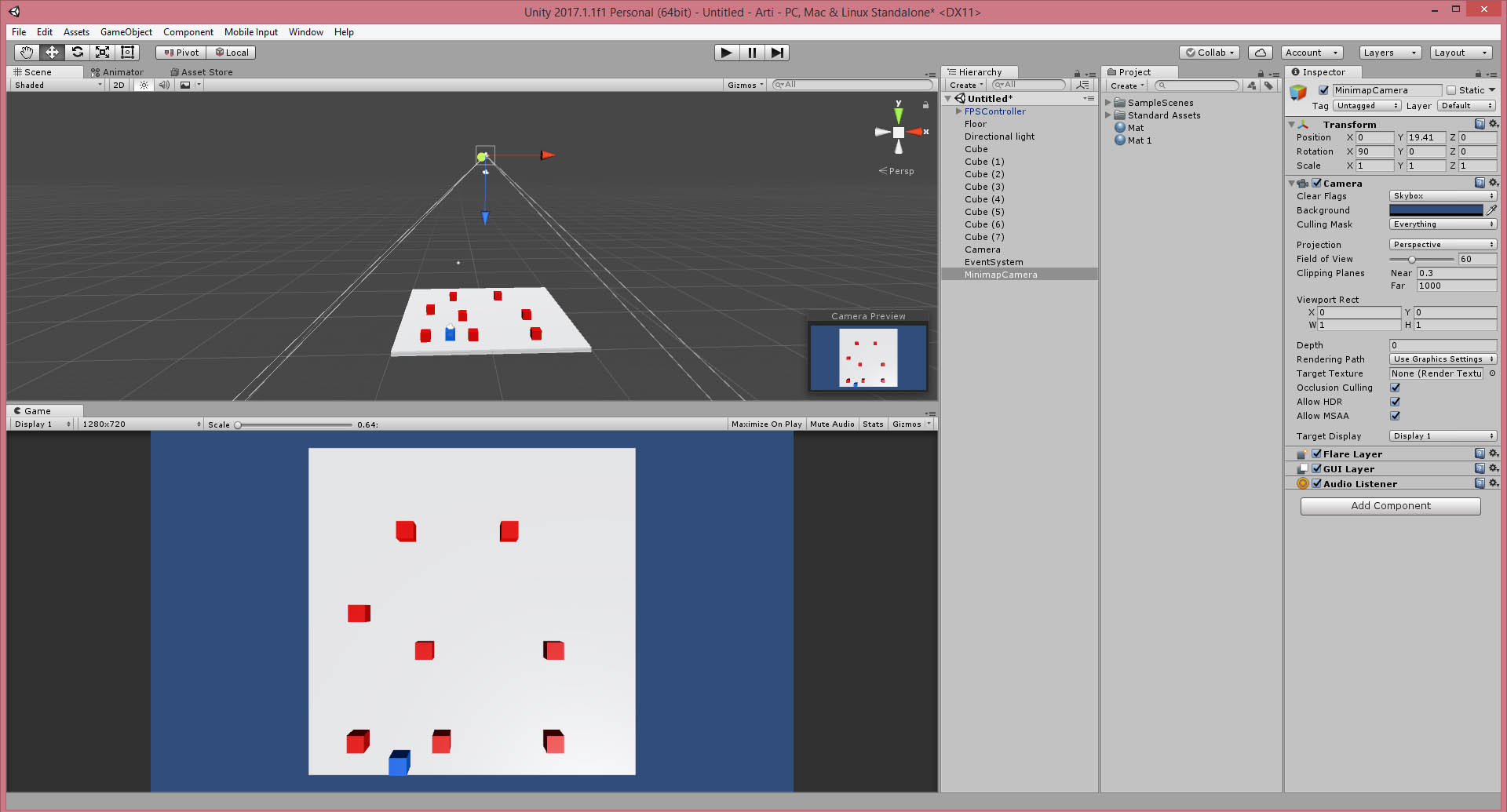 สร้าง Mini map ง่ายๆโดยใช้ Render to texture