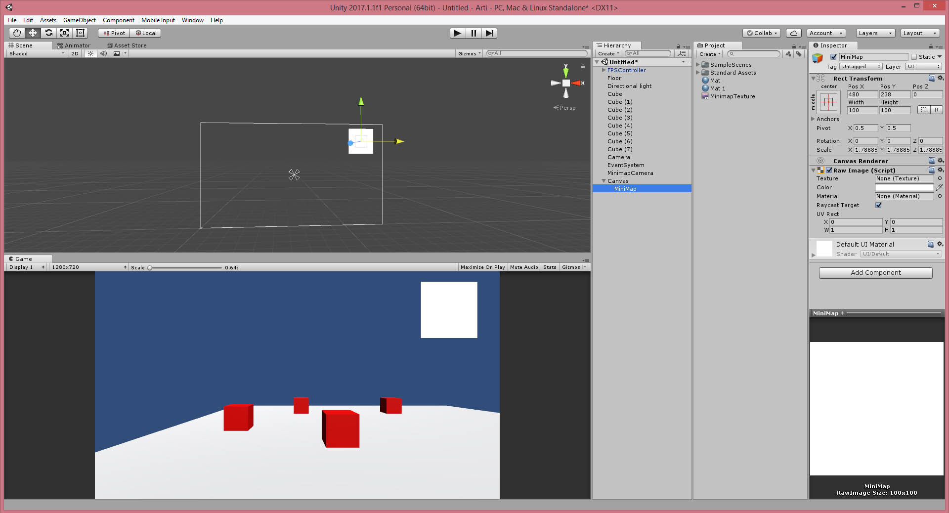 สร้าง Mini map ง่ายๆโดยใช้ Render to texture