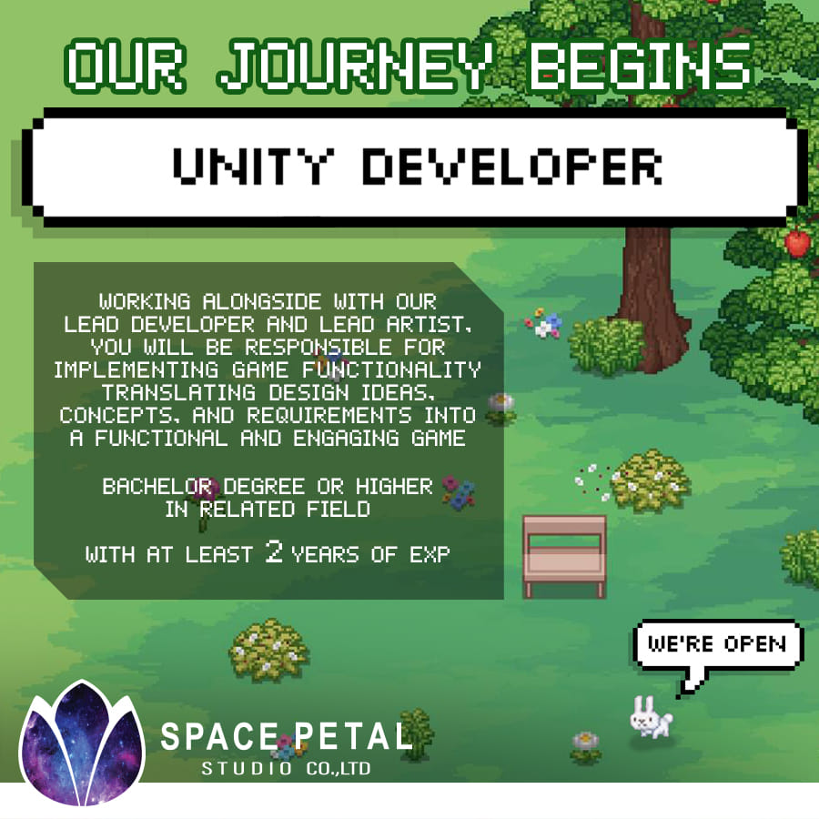 [รับสมัครงาน] Space Petal Studio ประกาศหา Unity 3D Developer Mid-senior